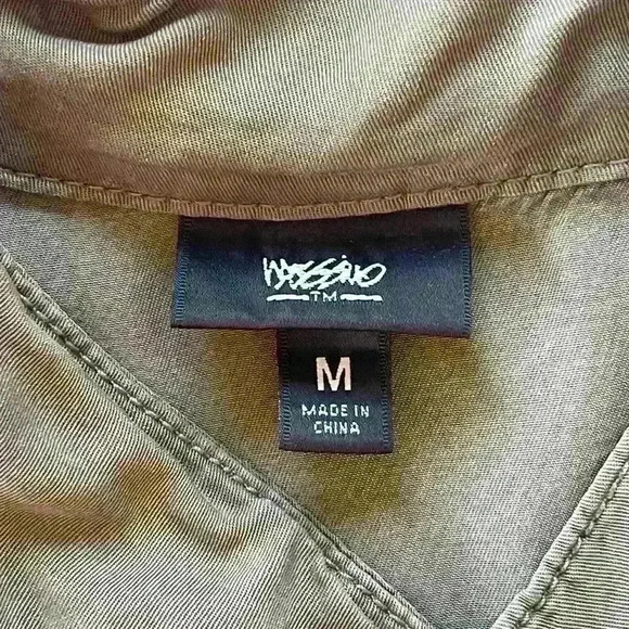 Mossimo Olive Green Button Down Utility Cargo Vest Pockets Medium - Picture 8 of 10